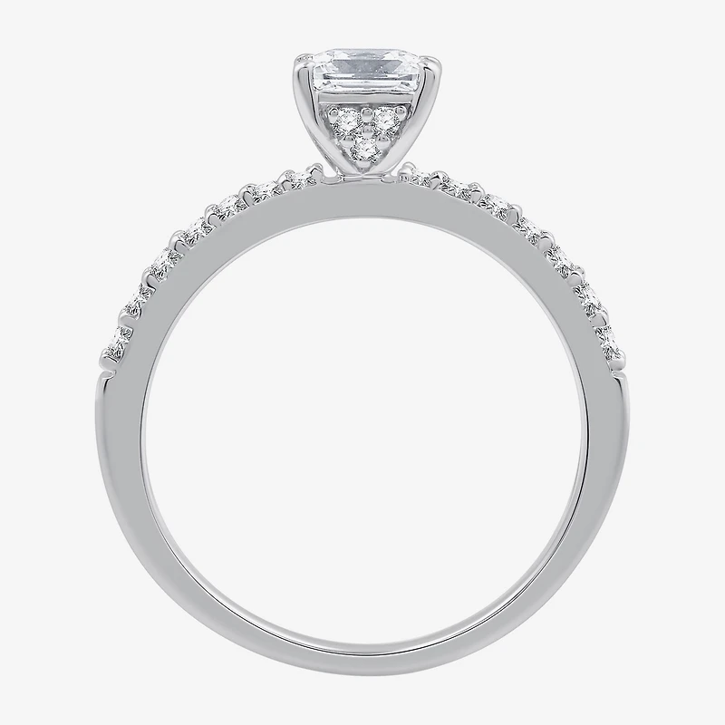 I Said Yes (G / Si1-Si2) Womens 1 CT. T.W. Lab Grown White Diamond Sterling Silver Side Stone Engagement Ring