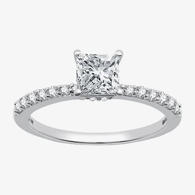 I Said Yes (G / Si1-Si2) Womens 1 CT. T.W. Lab Grown White Diamond Sterling Silver Side Stone Engagement Ring