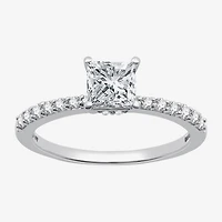 I Said Yes (G / Si1-Si2) Womens 1 CT. T.W. Lab Grown White Diamond Sterling Silver Side Stone Engagement Ring