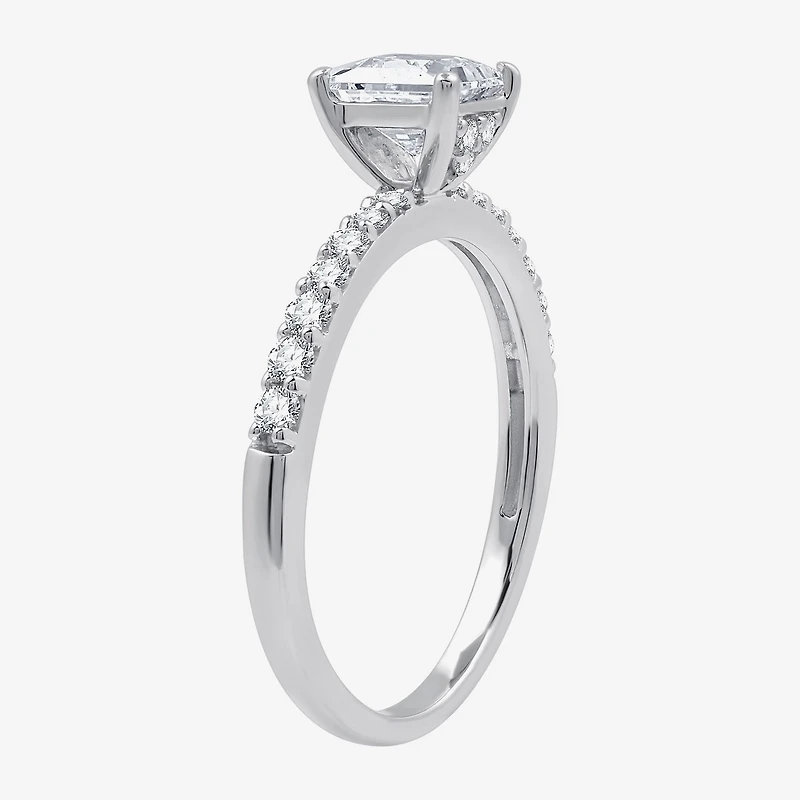 I Said Yes (G / Si1-Si2) Womens 1 CT. T.W. Lab Grown White Diamond Sterling Silver Side Stone Engagement Ring