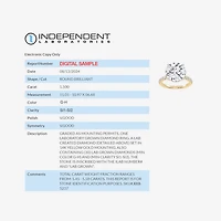 (G-H / Si1-Si2) Womens 5 1/2 CT. T.W. Lab Grown White Diamond 14K Gold Round Side Stone Engagement Ring