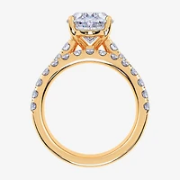 Signature By Modern Bride (G-H / Si1-Si2) Womens 4 CT. T.W. Lab Grown White Diamond 14K Gold Oval Bridal Set