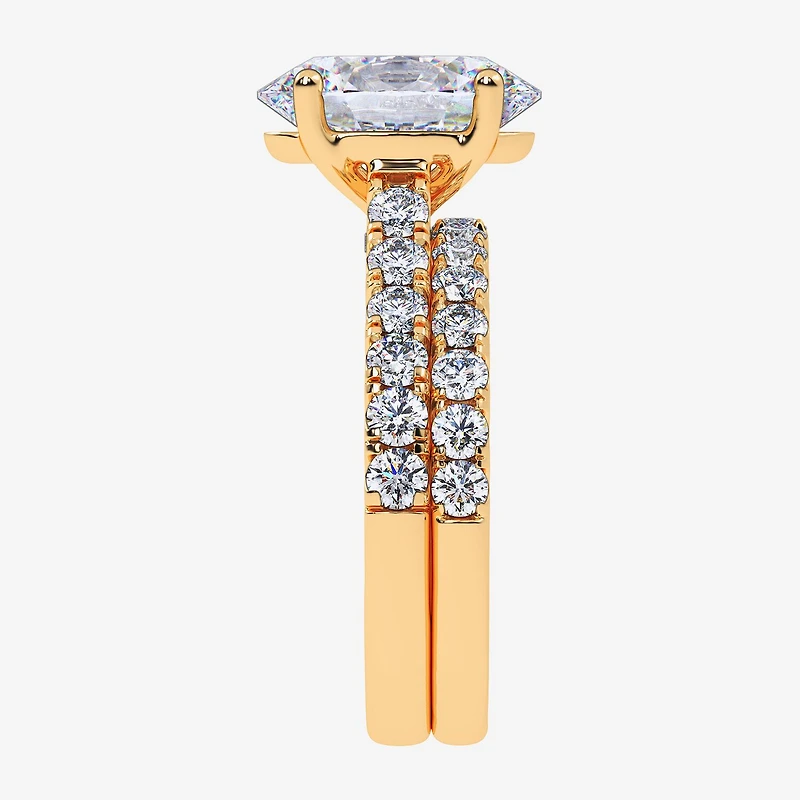 Signature By Modern Bride (G-H / Si1-Si2) Womens 4 CT. T.W. Lab Grown White Diamond 14K Gold Oval Bridal Set