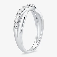 4MM 1/2 CT.T.W. Natural Diamond 10K or 14K White Gold Curved Wedding Band