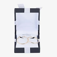 Womens 14K Gold 28mm Round Hoop Earrings