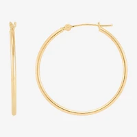Womens 14K Gold 28mm Round Hoop Earrings