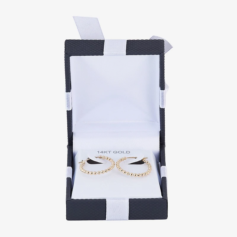 Womens 14K Gold 20mm Round Hoop Earrings