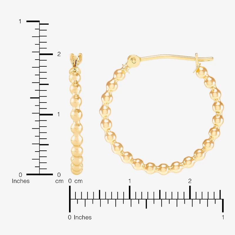 Womens 14K Gold 20mm Round Hoop Earrings