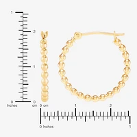 Womens 14K Gold 20mm Round Hoop Earrings