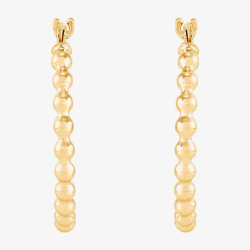 Womens 14K Gold 20mm Round Hoop Earrings