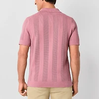 Stafford Johnny Collar Mens Short Sleeve Polo Sweater