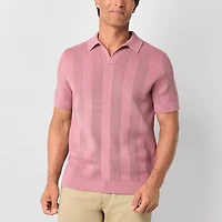 Stafford Johnny Collar Mens Short Sleeve Polo Sweater