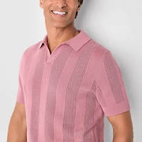 Stafford Johnny Collar Mens Short Sleeve Polo Sweater