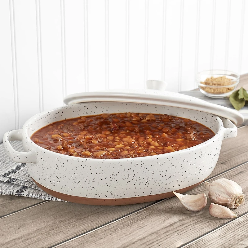 Denmark Speckled Stoneware 3.2-qt. Oval Casserole with Lid