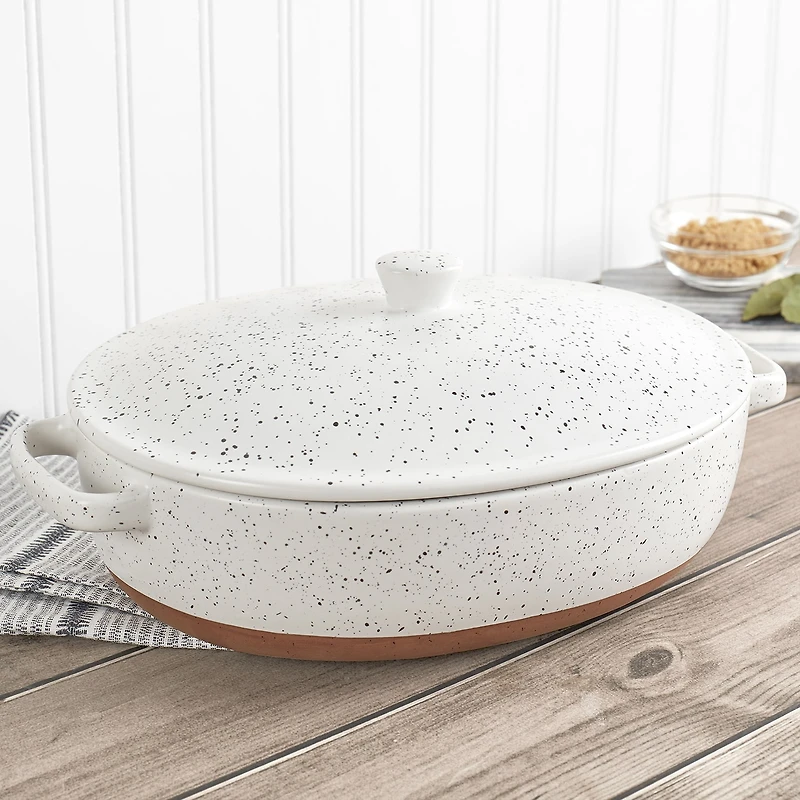 Denmark Speckled Stoneware 3.2-qt. Oval Casserole with Lid