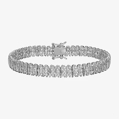 Sparkle Allure Womens Natural Diamond Accent Pure Silver Over Bronze Inch Tennis Bracelet