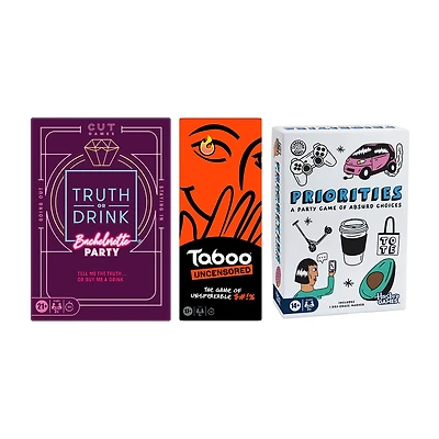 Hasbro Bachelorette Girl'S Night Bundle: Truth Or Drink, Taboo, And Priorities 3-pc. Board Game