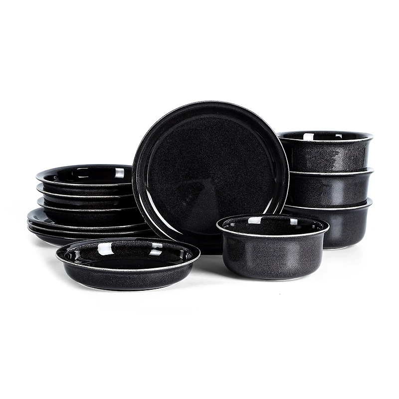 Stone + Lain Slate 12-pc. Stoneware Dinnerware Set