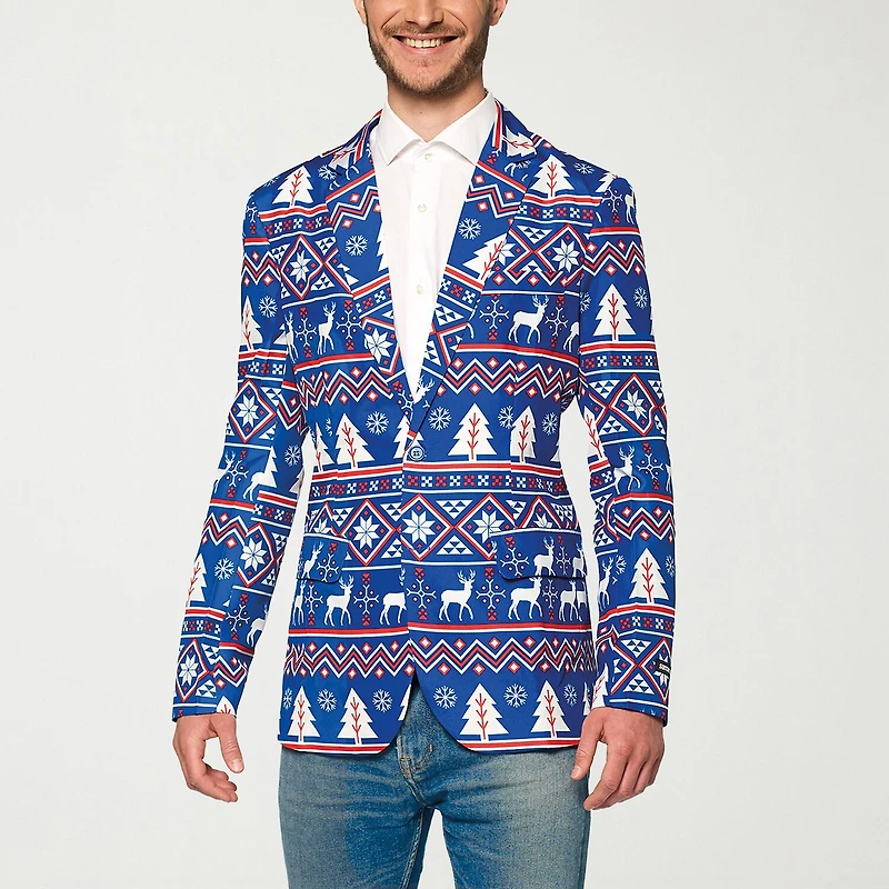Suitmeister Nordic Christmas Mens Slim Fit Blazer