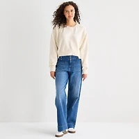 a.n.a Womens Crew Neck Long Sleeve Sweatshirt