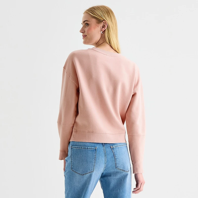 A.N.A Womens Crew Neck Long Sleeve Sweatshirt
