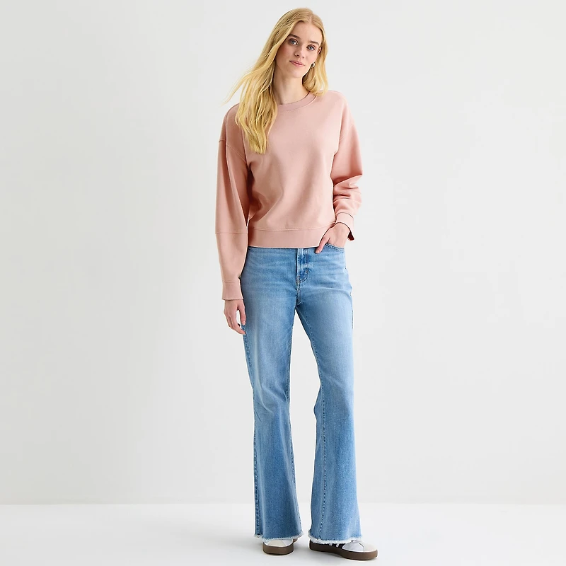 A.N.A Womens Crew Neck Long Sleeve Sweatshirt