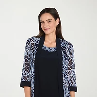R & M Richards Womens Leaf Jacket Dress