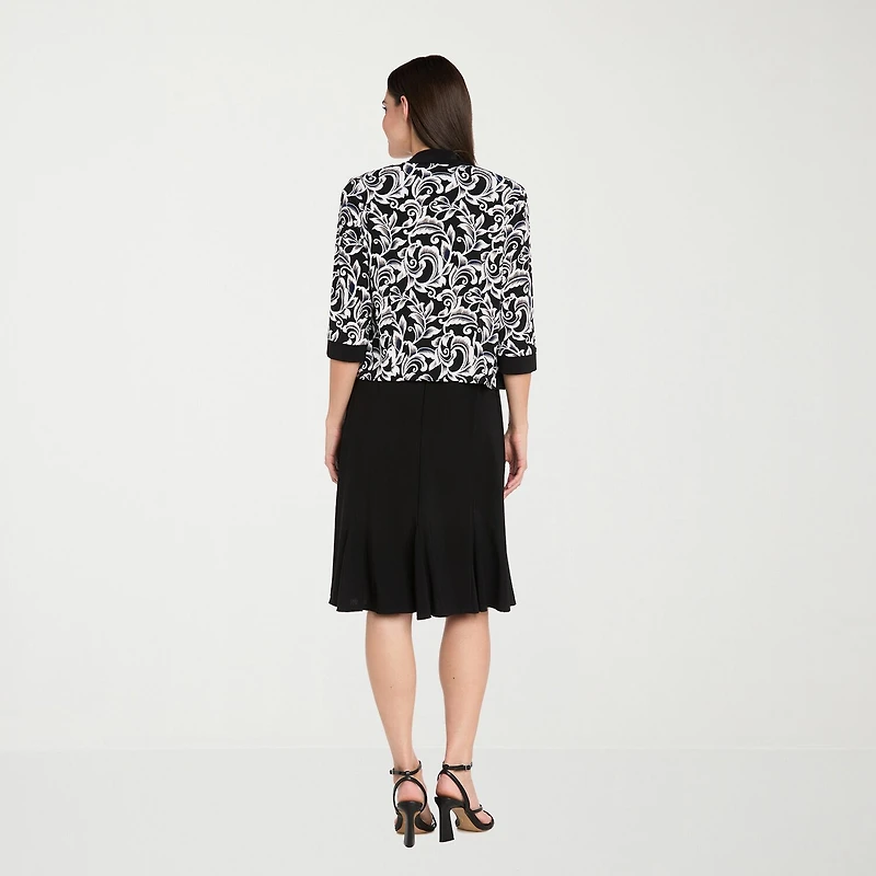 R & M Richards Womens Scroll Jacket Dress