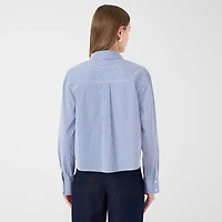 RM Rebecca Minkoff Womens Long Sleeve Boxy Fit Embellished Button-Down Shirt