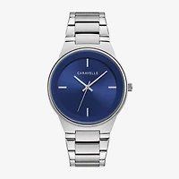 Caravelle Designed By Bulova Mens Silver Tone Stainless Steel 2-pc. Watch Boxed Set 43k101