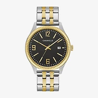 Caravelle Designed By Bulova Mens Two Tone Stainless Steel 2-pc. Watch Boxed Set 45k000