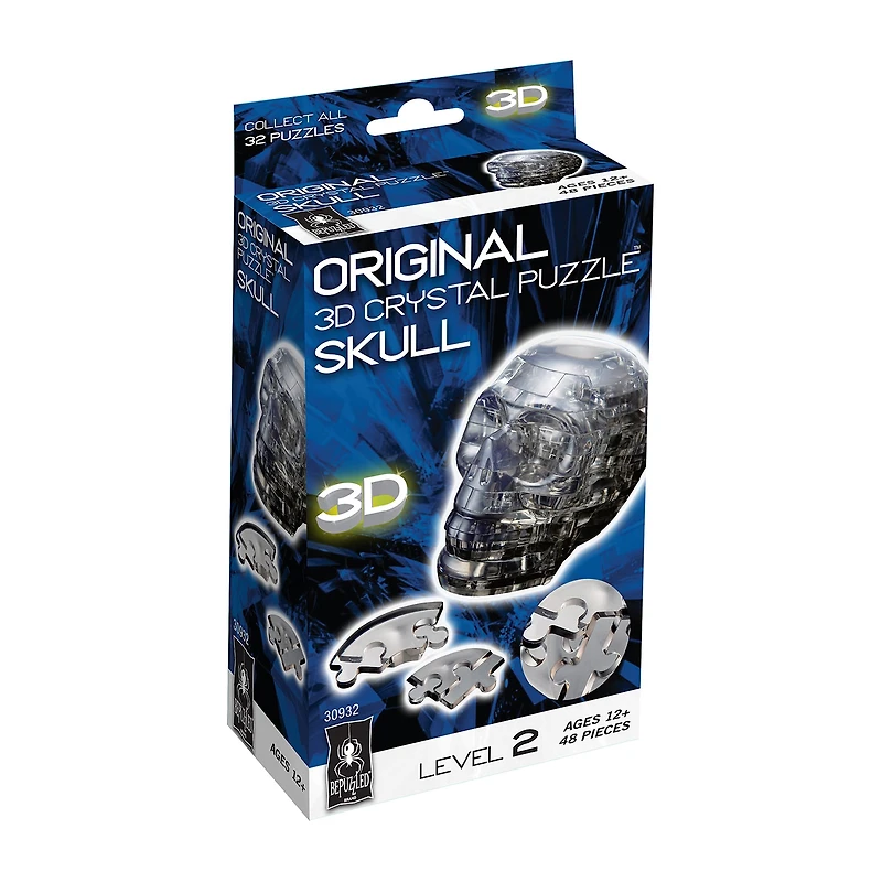 BePuzzled 3D Crystal Puzzle - Skull: 48 Pcs