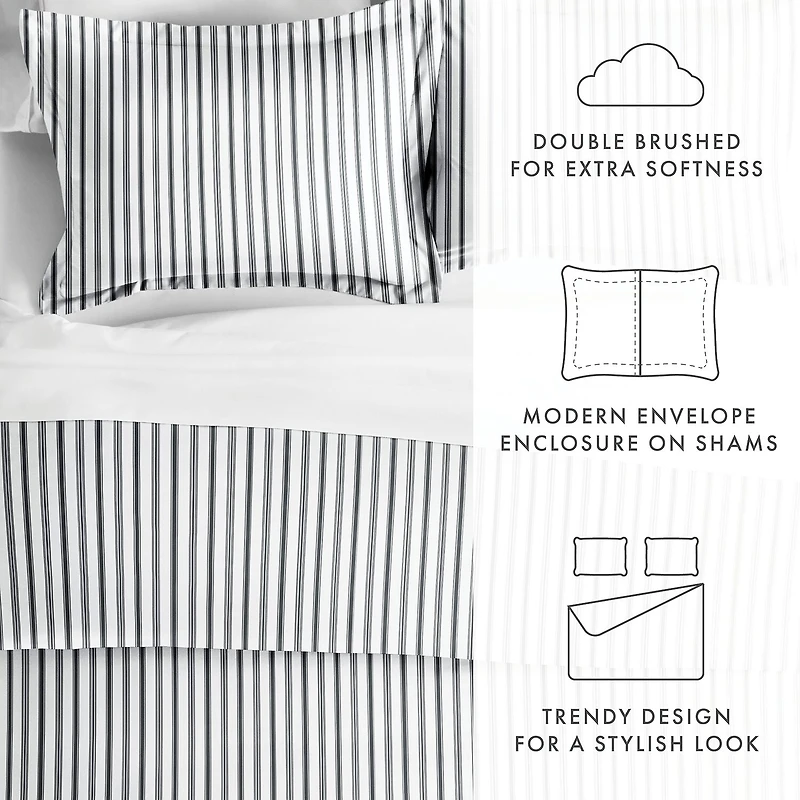 Casual Comfort Premium Ultra Soft Vertical Dreams Duvet Cover Set