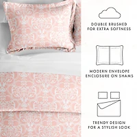 Casual Comfort Romantic Damask Pattern Oversized Duvet Cover Set