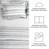 Casual Comfort Geo Threads Pattern Oversized Duvet Cover Set