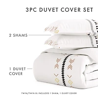 Casual Comfort Natural Geo Lines Patterned Duvet Cover Set