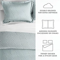 Casual Comfort Modern Diagonal Patterned Duvet Cover Set