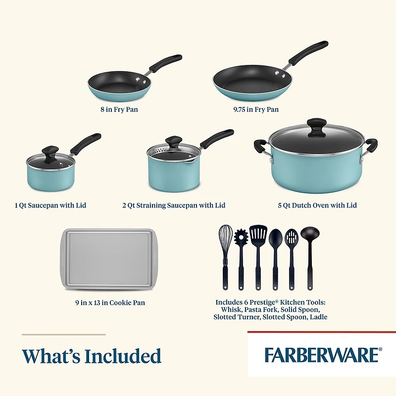 Farberware Cookstart DiamondMax Aluminum 15-pc. Cookware Set
