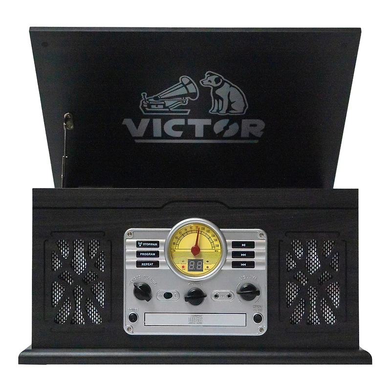 Victor 7-in-1 graphite wood music Turntable