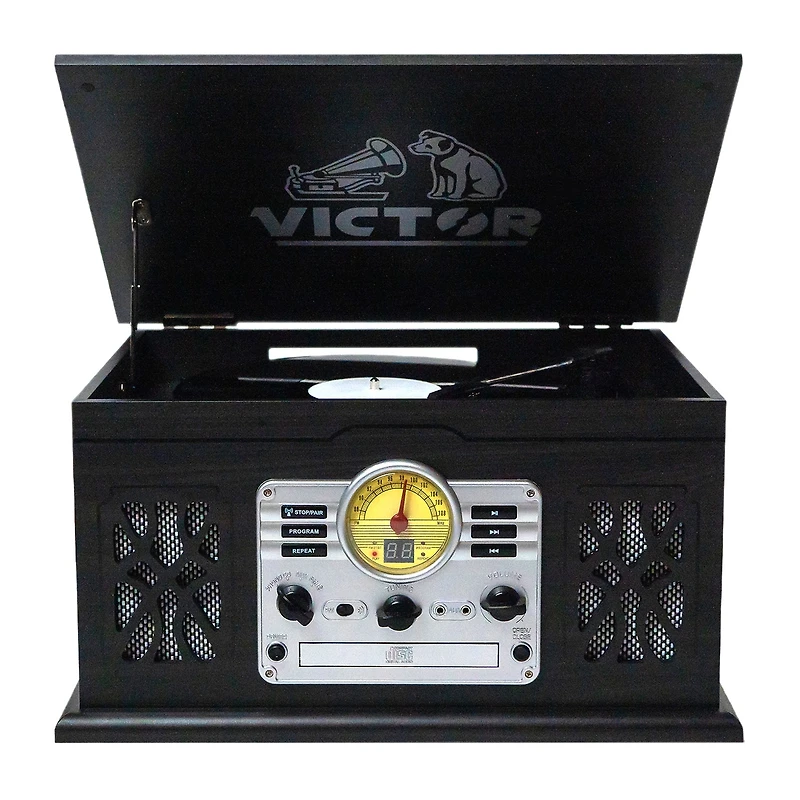 Victor 7-in-1 graphite wood music Turntable