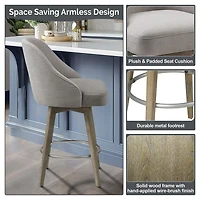 Madison Park Walsh Counter Height Upholstered Swivel Bar Stool