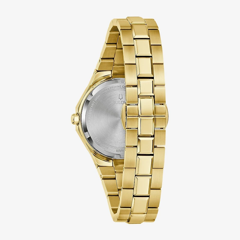 Bulova Prestige Womens Gold Tone Stainless Steel Bracelet Watch 97m119