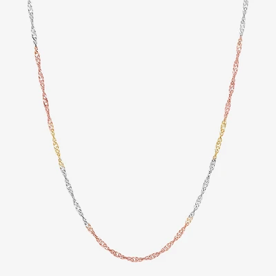 Made in Italy Womens 14K Gold 18 Inch Singapore Chain Necklace