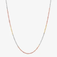Made in Italy Womens 14K Gold 18 Inch Singapore Chain Necklace