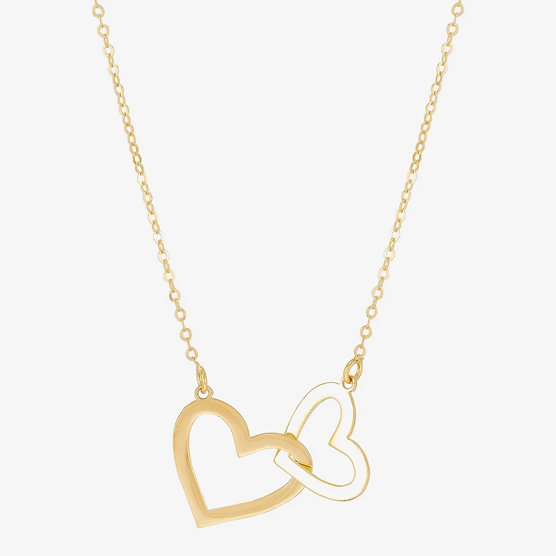 Gold Addiction Womens 10K Gold Heart 18 Inch Pendant Necklace