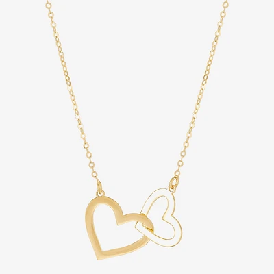 Gold Addiction Womens 10K Gold Heart 18 Inch Pendant Necklace