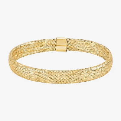 Made in Italy Womens 10K Gold Round Bangle Bracelet