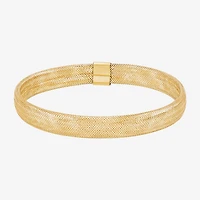 Made in Italy Womens 10K Gold Round Bangle Bracelet