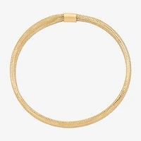 Made in Italy Womens 10K Gold Round Bangle Bracelet