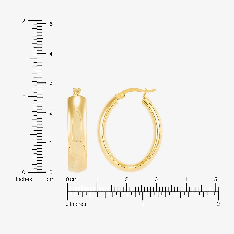 Bonded Brilliance Womens 14K Gold Bonded With Sterling Silver 28.3mm Hoop Earrings